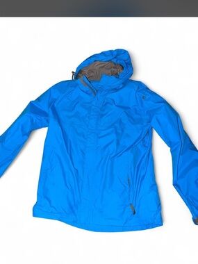 Men's Blue Hooded Raincoat - Lightweight Weatherproof Jacket